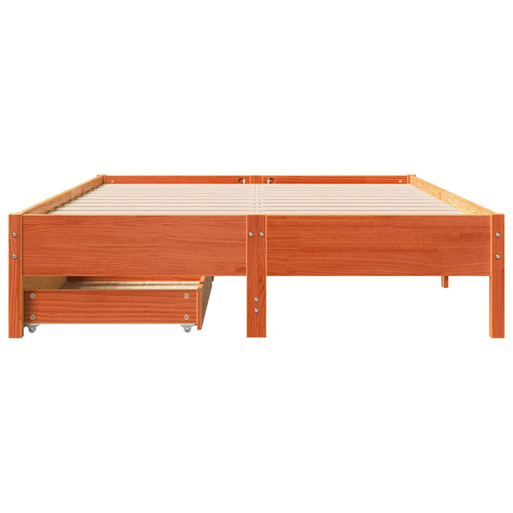 sengeramme uden madras 120x200 cm massivt fyrretræ gyldenbrun