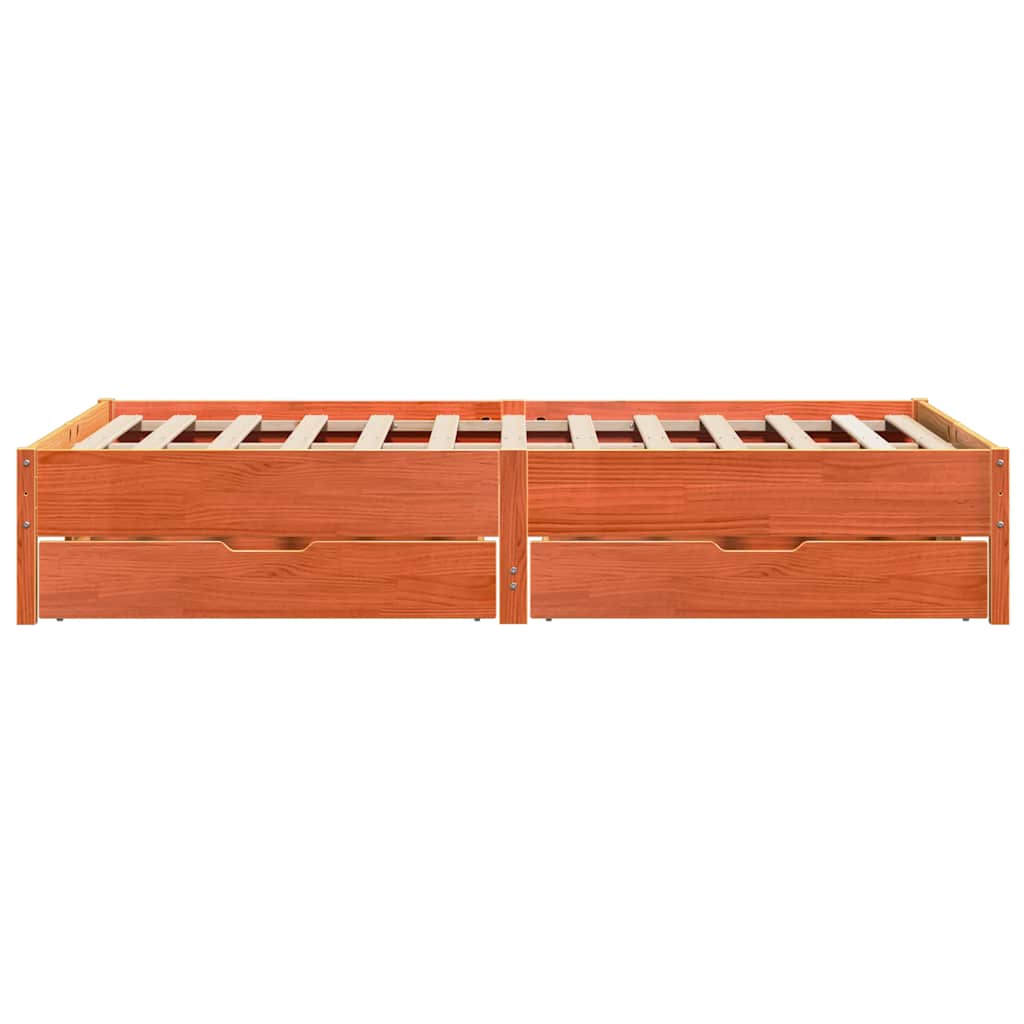 sengeramme uden madras 120x200 cm massivt fyrretræ gyldenbrun
