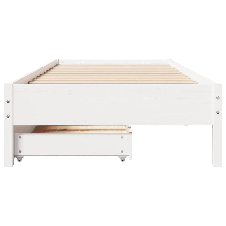 sengeramme uden madras 100x200 cm massivt fyrretræ hvid