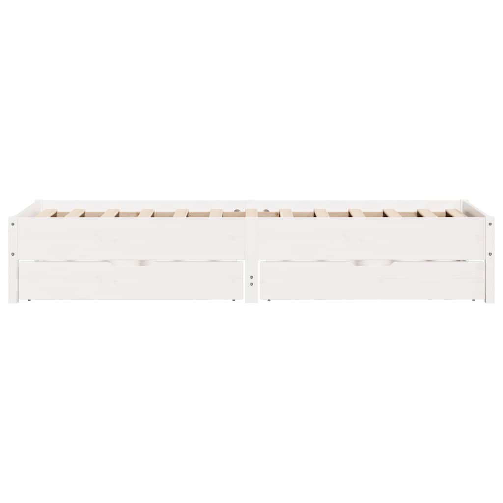 sengeramme uden madras 100x200 cm massivt fyrretræ hvid