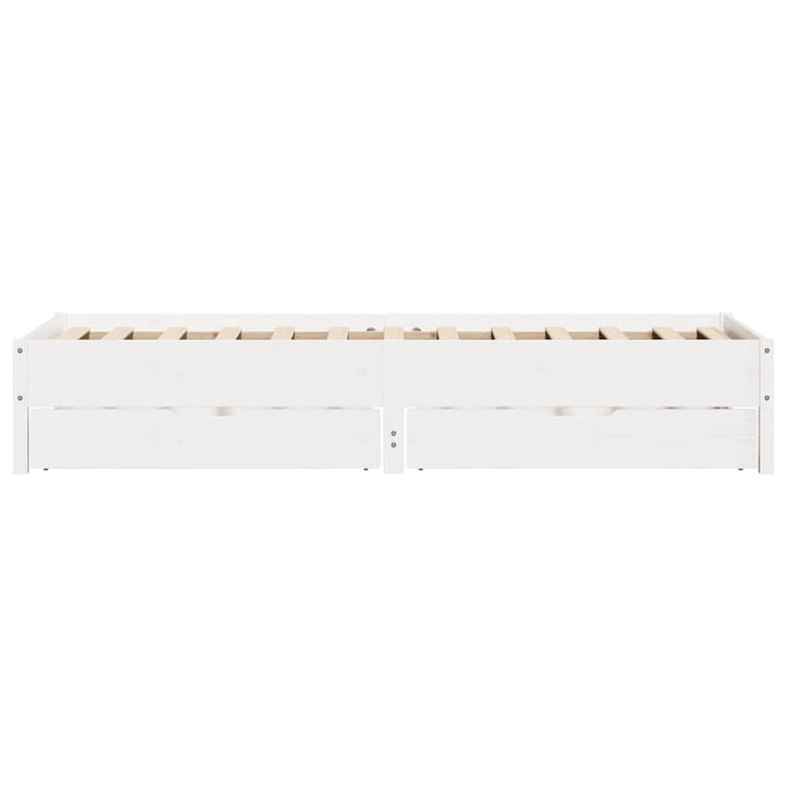 sengeramme uden madras 100x200 cm massivt fyrretræ hvid