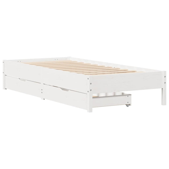 sengeramme uden madras 90x200 cm massivt fyrretræ hvid