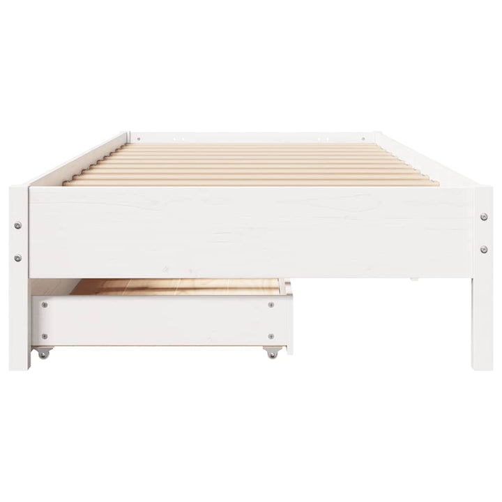 sengeramme uden madras 90x200 cm massivt fyrretræ hvid