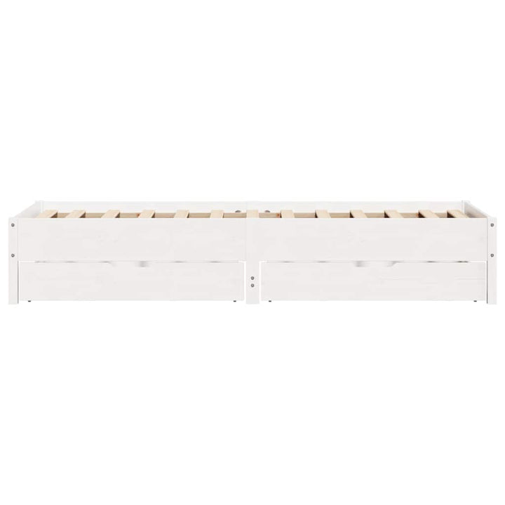 sengeramme uden madras 90x200 cm massivt fyrretræ hvid