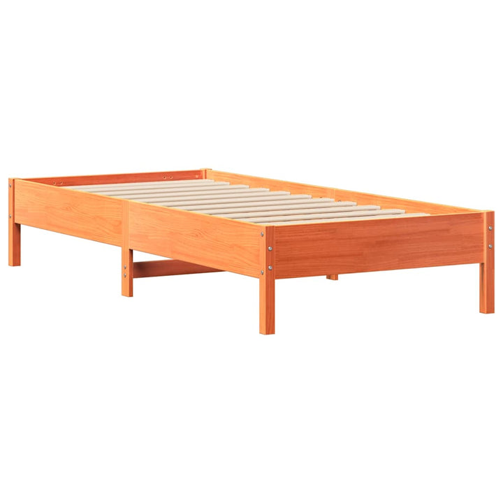 sengeramme uden madras 90x200 cm massivt fyrretræ gyldenbrun