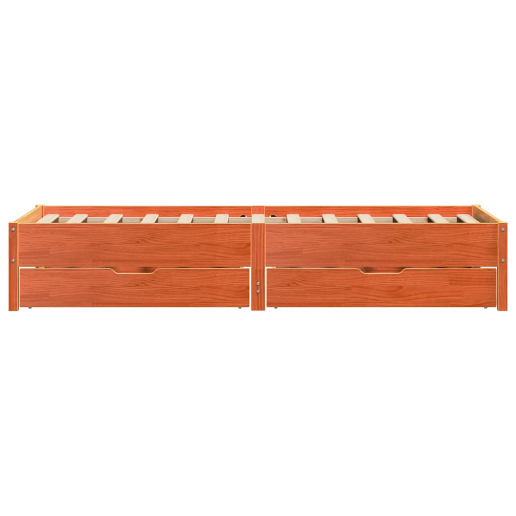 sengeramme uden madras 90x200 cm massivt fyrretræ gyldenbrun