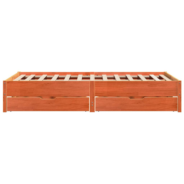 sengeramme uden madras 140x190 cm massivt fyrretræ gyldenbrun
