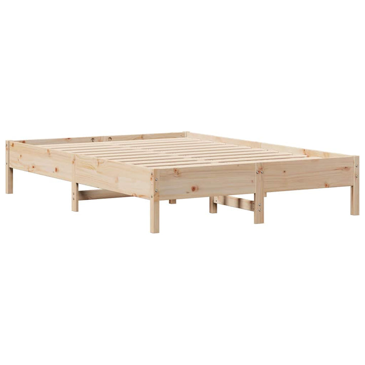 sengeramme uden madras 135x190 cm massivt fyrretræ hvid