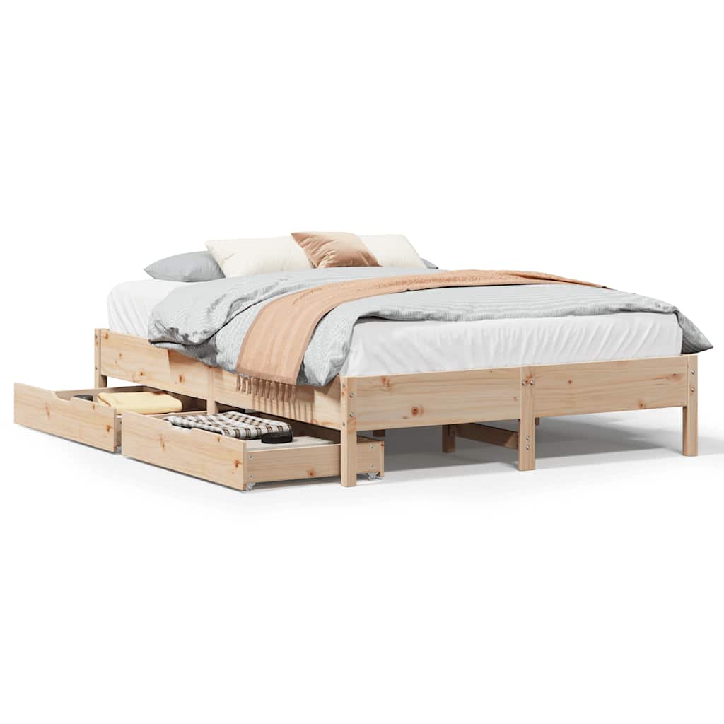 sengeramme uden madras 120x190 cm massivt fyrretræ