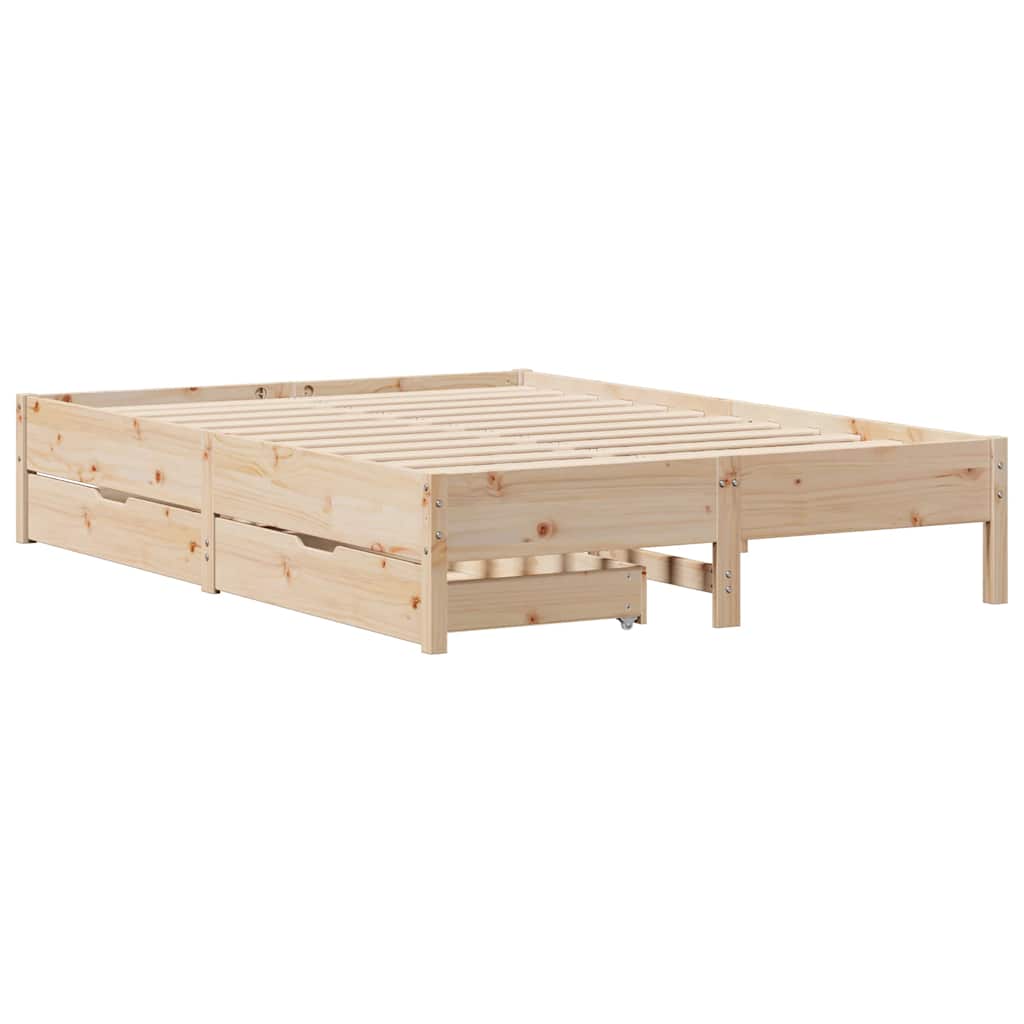 sengeramme uden madras 120x190 cm massivt fyrretræ