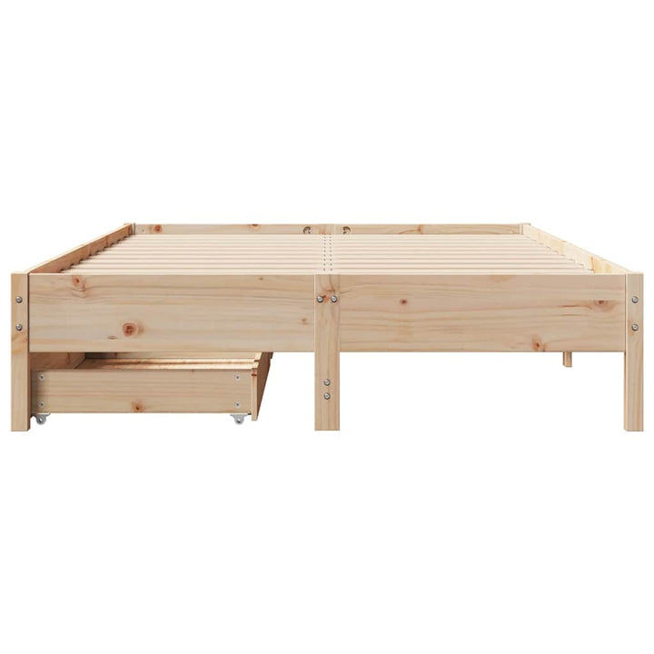 sengeramme uden madras 120x190 cm massivt fyrretræ