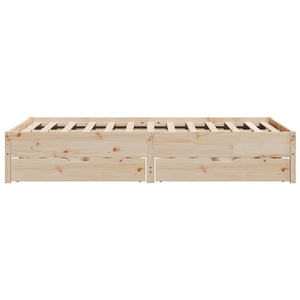 sengeramme uden madras 120x190 cm massivt fyrretræ