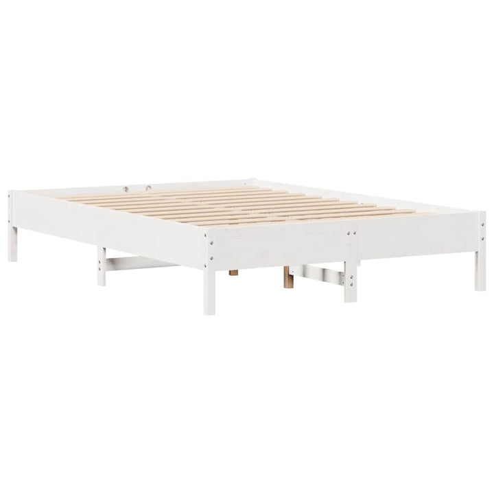 sengeramme uden madras 120x190 cm massivt fyrretræ hvid