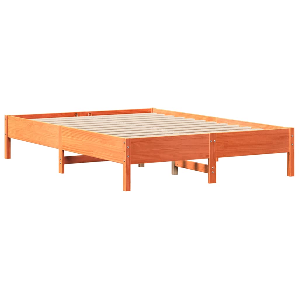 sengeramme uden madras 120x190 cm massivt fyrretræ gyldenbrun
