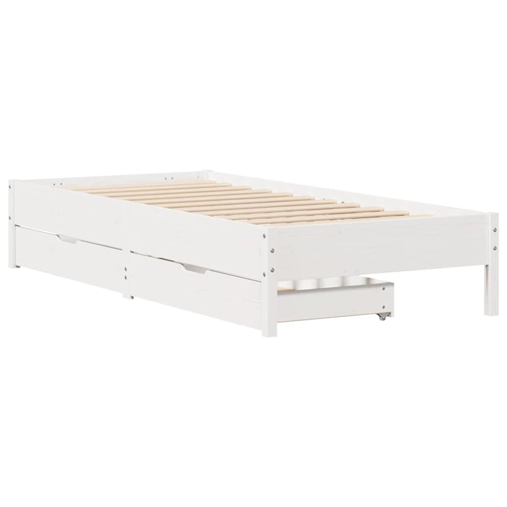 sengeramme uden madras 90x190 cm massivt fyrretræ hvid