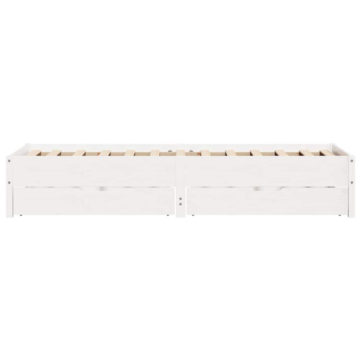 sengeramme uden madras 90x190 cm massivt fyrretræ hvid