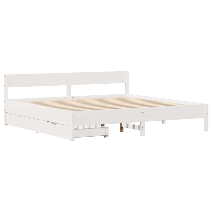sengeramme uden madras 200x200 cm massivt fyrretræ hvid