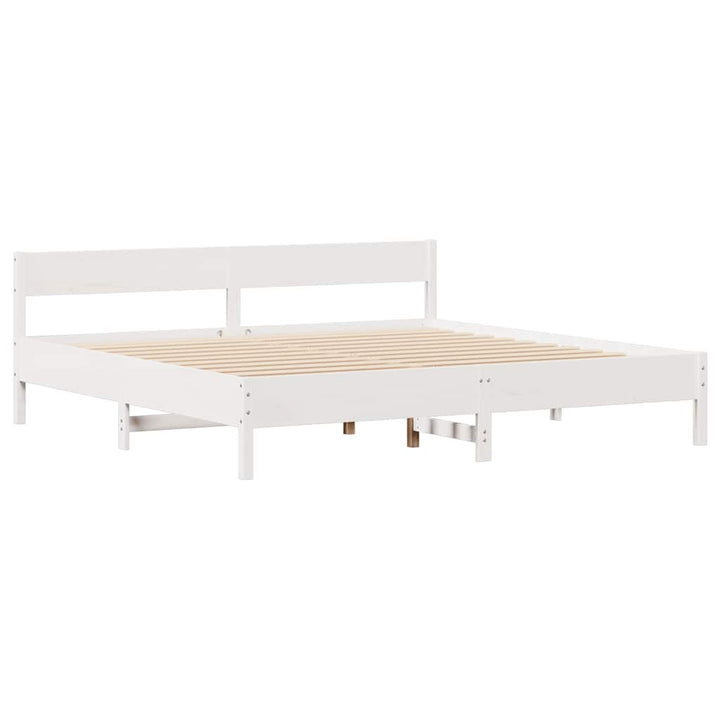 sengeramme uden madras 200x200 cm massivt fyrretræ hvid