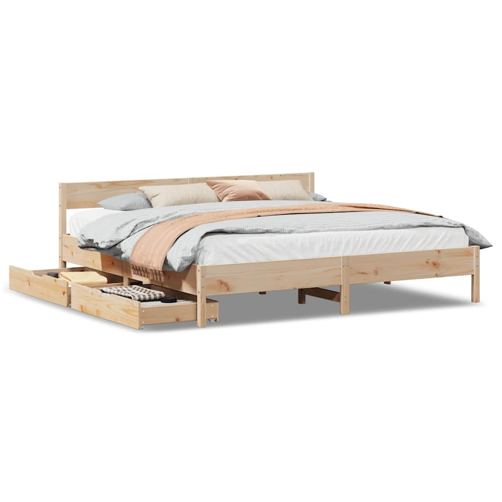 sengeramme uden madras 180x200 cm massivt fyrretræ