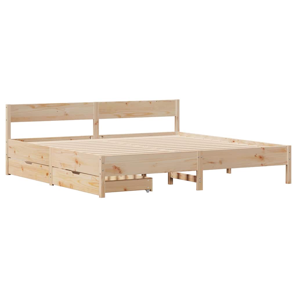 sengeramme uden madras 180x200 cm massivt fyrretræ