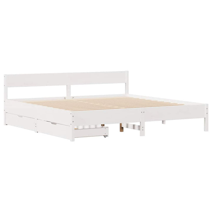 sengeramme uden madras 180x200 cm massivt fyrretræ hvid