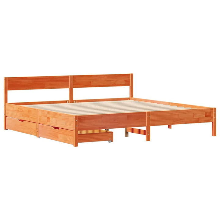 sengeramme uden madras 180x200 cm massivt fyrretræ gyldenbrun