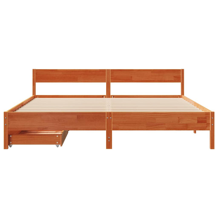 sengeramme uden madras 180x200 cm massivt fyrretræ gyldenbrun