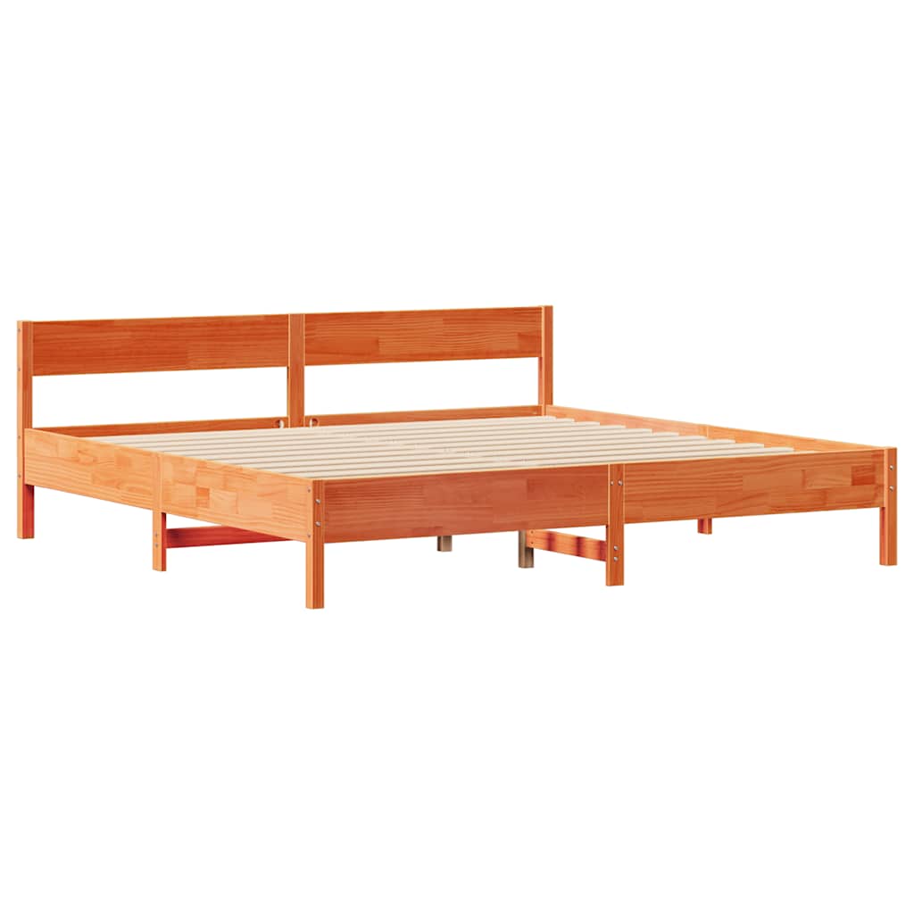 sengeramme uden madras 180x200 cm massivt fyrretræ gyldenbrun