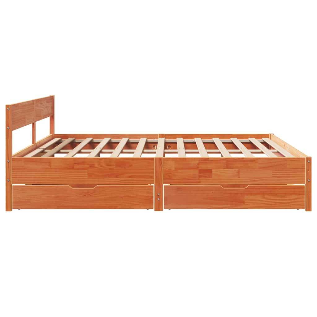 sengeramme uden madras 180x200 cm massivt fyrretræ gyldenbrun