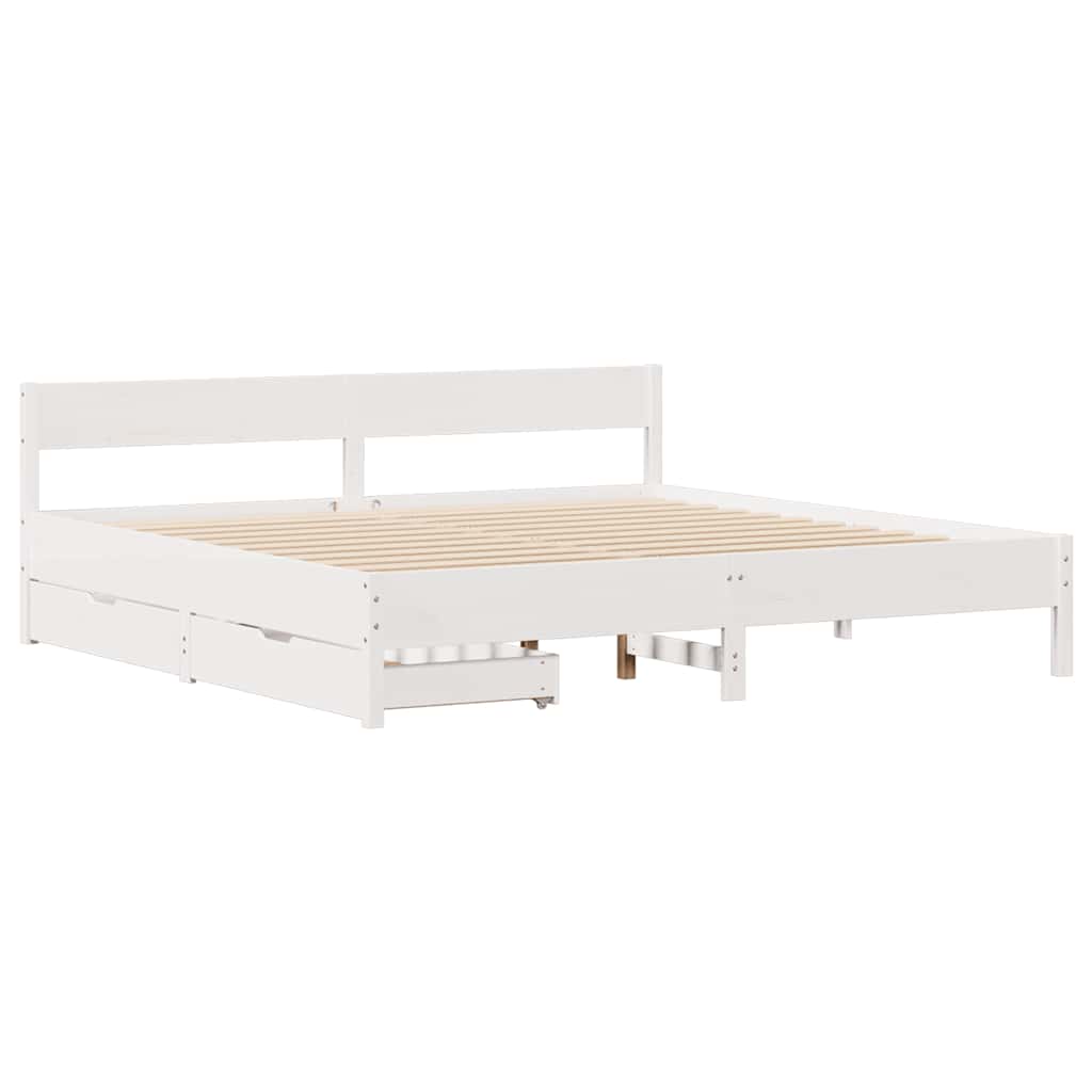 sengeramme uden madras 160x200 cm massivt fyrretræ hvid