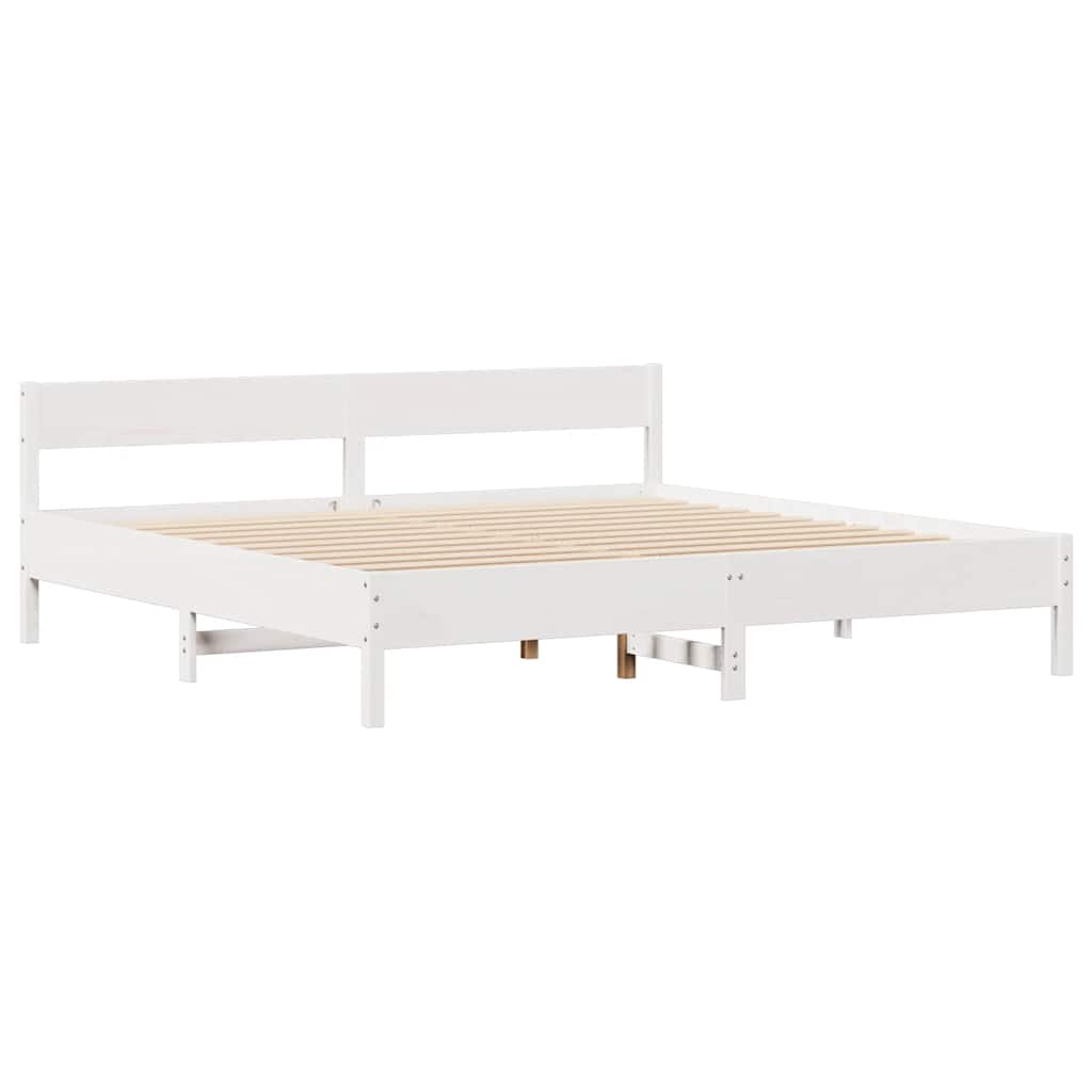sengeramme uden madras 160x200 cm massivt fyrretræ hvid