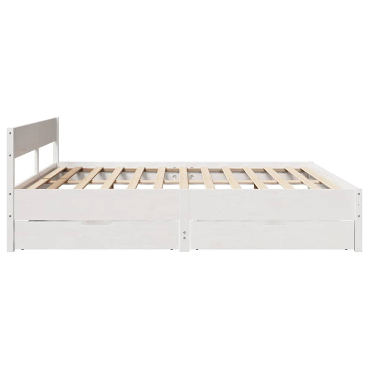 sengeramme uden madras 160x200 cm massivt fyrretræ hvid