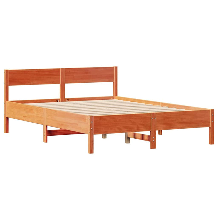sengeramme uden madras 150x200 cm massivt fyrretræ gyldenbrun