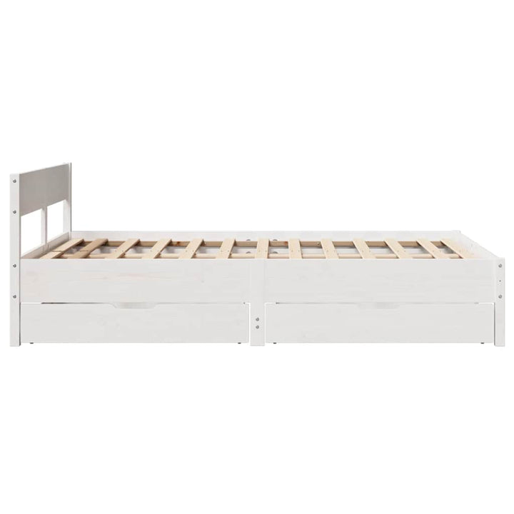 sengeramme uden madras 120x200 cm massivt fyrretræ hvid