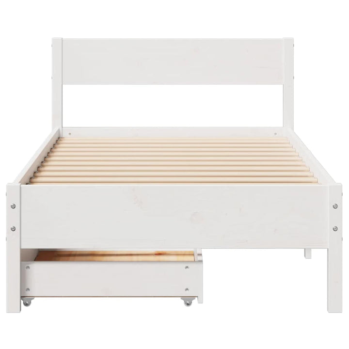 sengeramme uden madras 100x200 cm massivt fyrretræ hvid