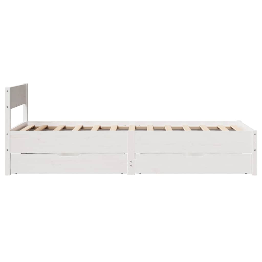 sengeramme uden madras 100x200 cm massivt fyrretræ hvid