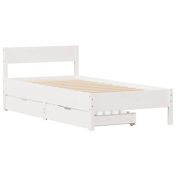 sengeramme uden madras 90x200 cm massivt fyrretræ hvid