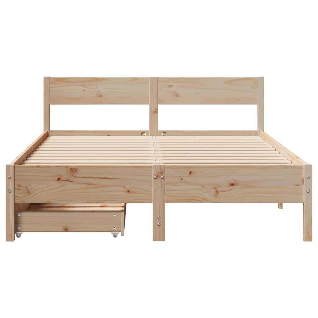 sengeramme uden madras 140x190 cm massivt fyrretræ