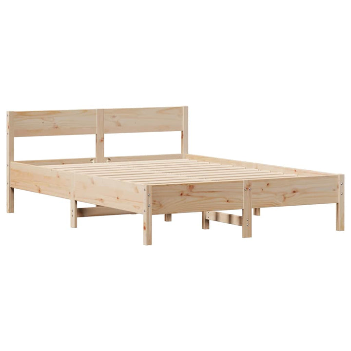 sengeramme uden madras 140x190 cm massivt fyrretræ
