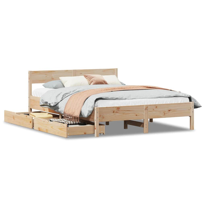 sengeramme uden madras 135x190 cm massivt fyrretræ hvid