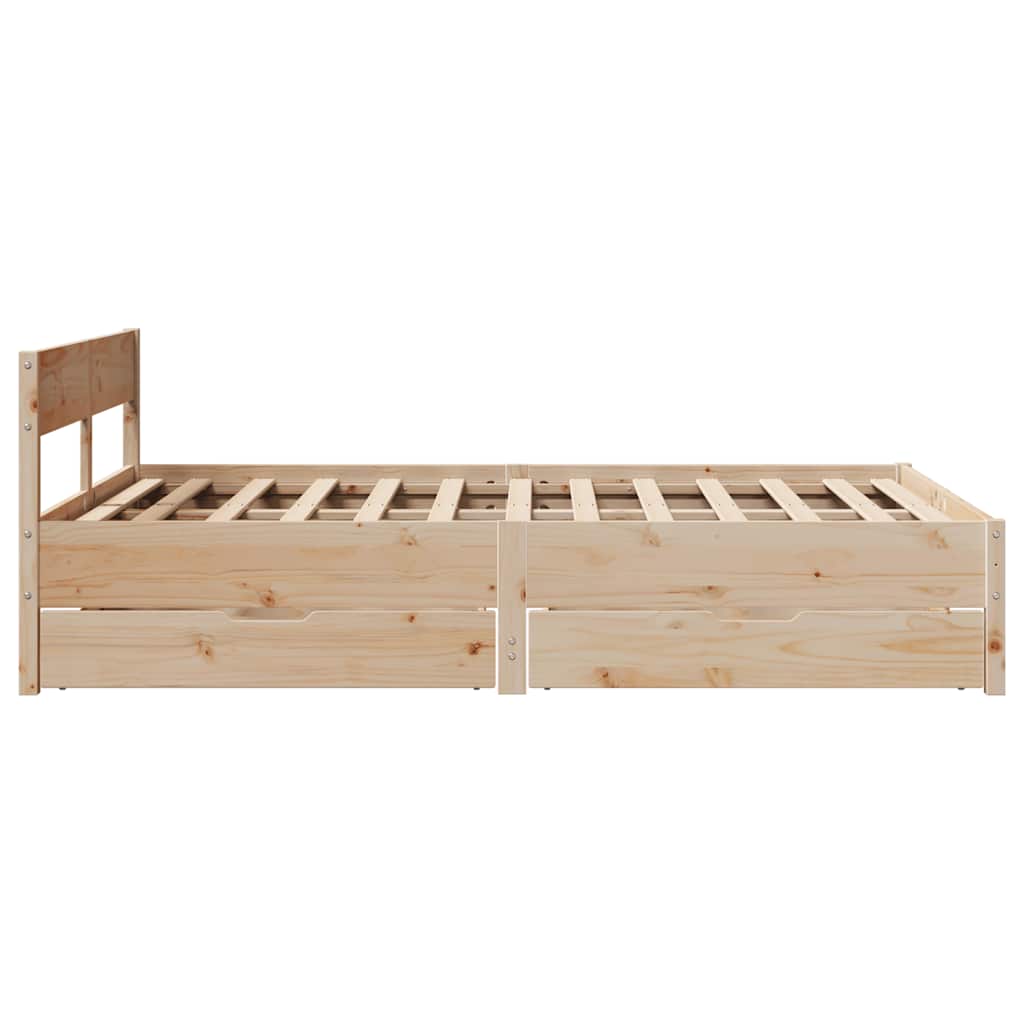sengeramme uden madras 135x190 cm massivt fyrretræ hvid