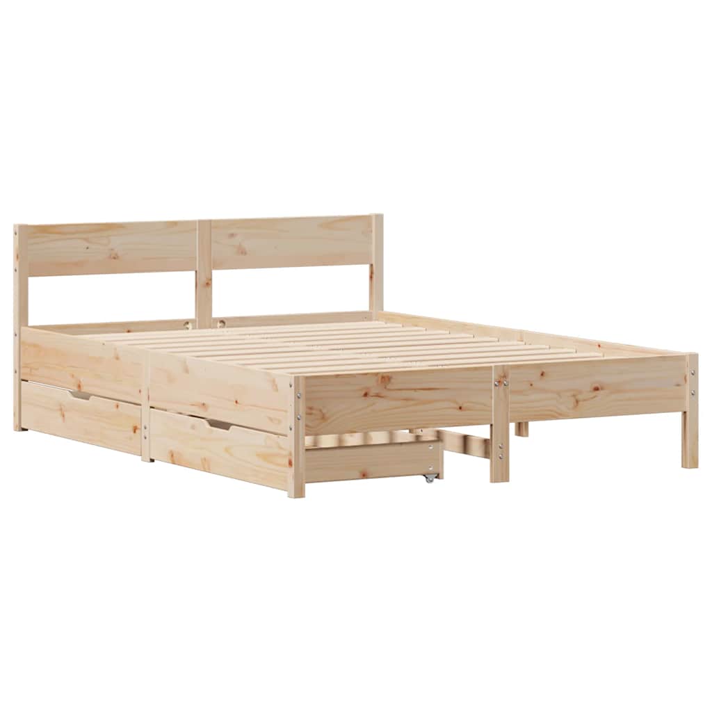 sengeramme uden madras 120x190 cm massivt fyrretræ