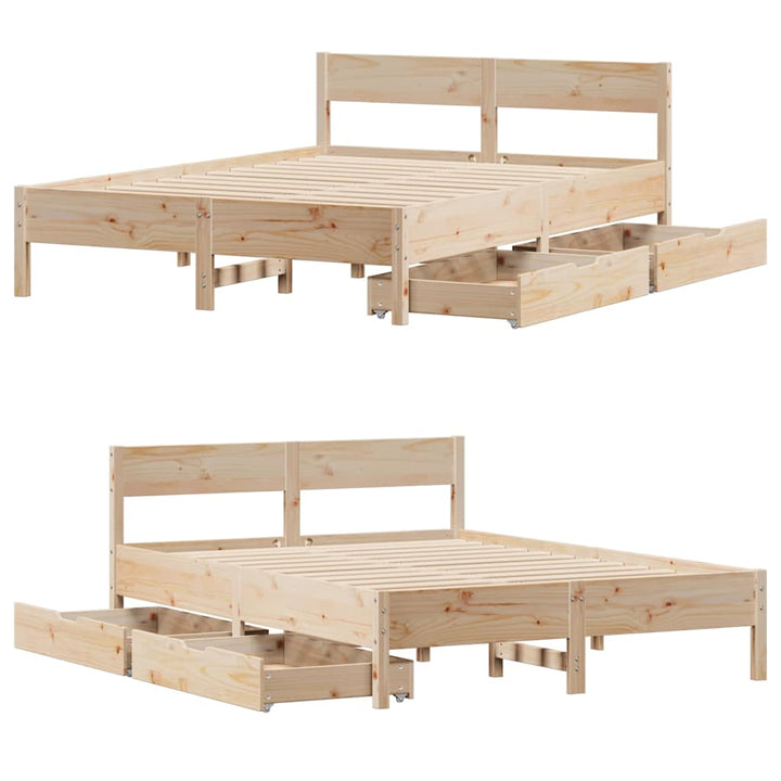 sengeramme uden madras 120x190 cm massivt fyrretræ