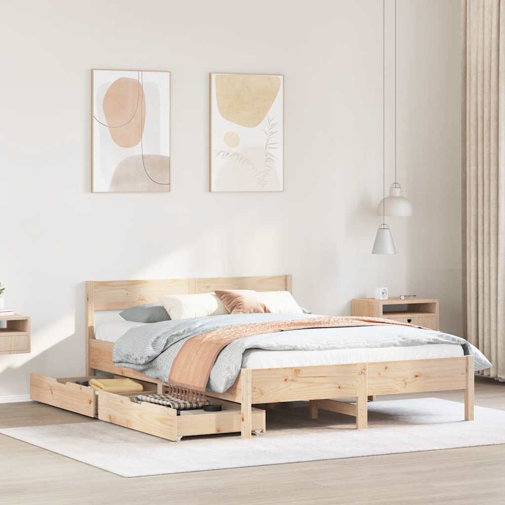 sengeramme uden madras 120x190 cm massivt fyrretræ