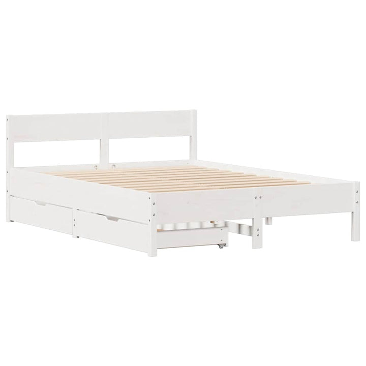 sengeramme uden madras 120x190 cm massivt fyrretræ hvid