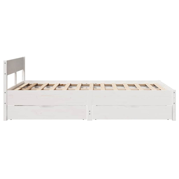 sengeramme uden madras 120x190 cm massivt fyrretræ hvid
