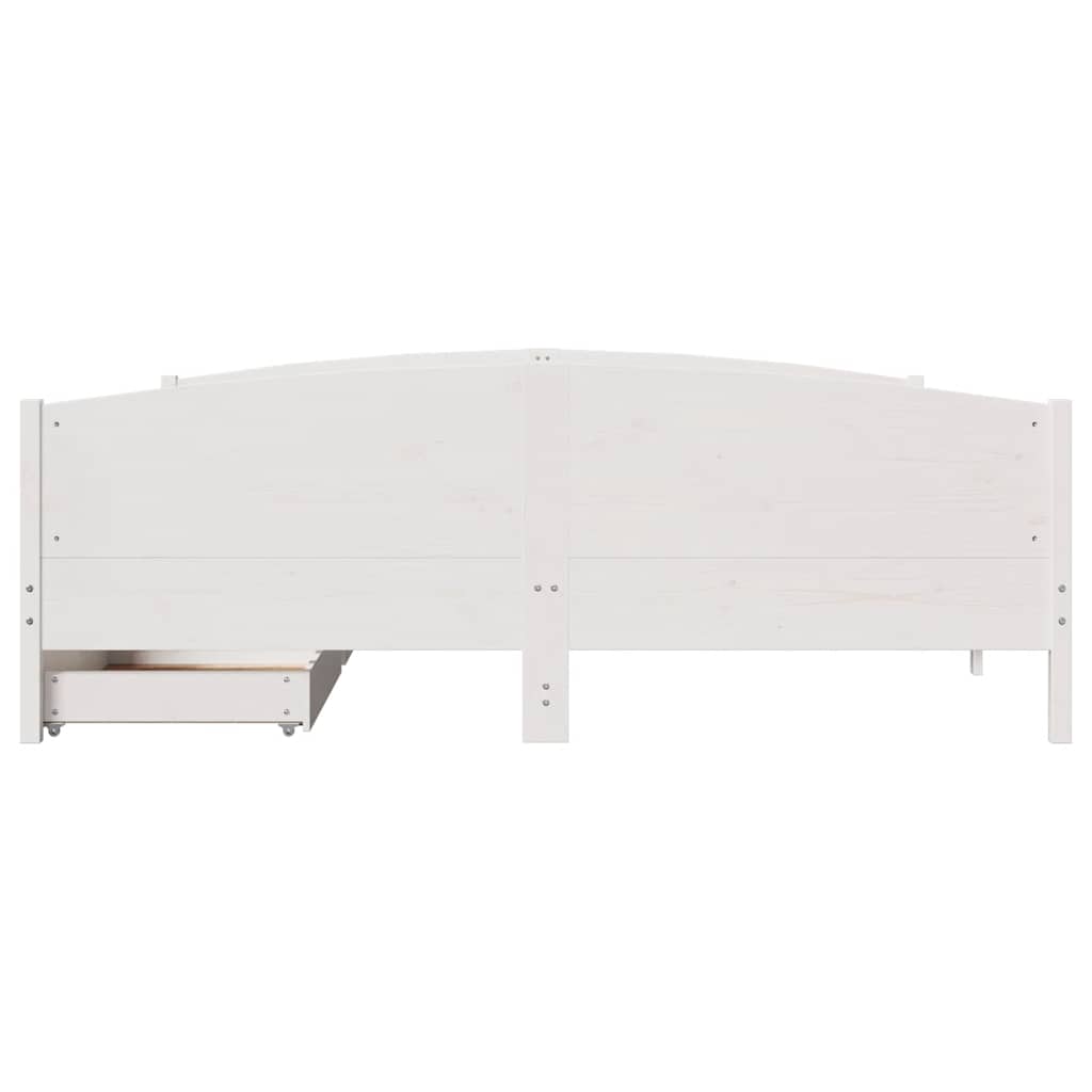 sengeramme uden madras 200x200 cm massivt fyrretræ hvid