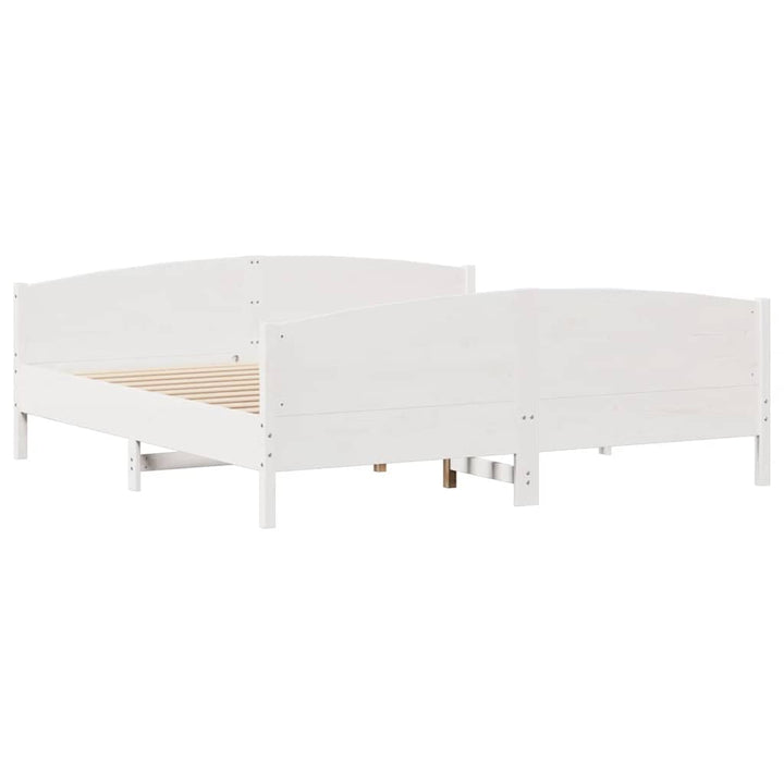 sengeramme uden madras 200x200 cm massivt fyrretræ hvid