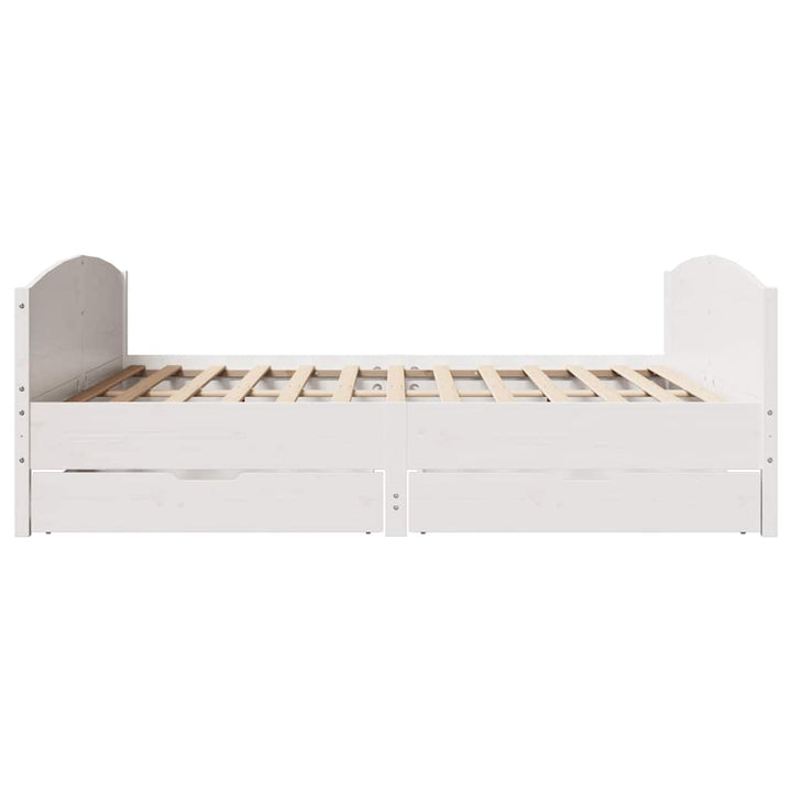 sengeramme uden madras 200x200 cm massivt fyrretræ hvid