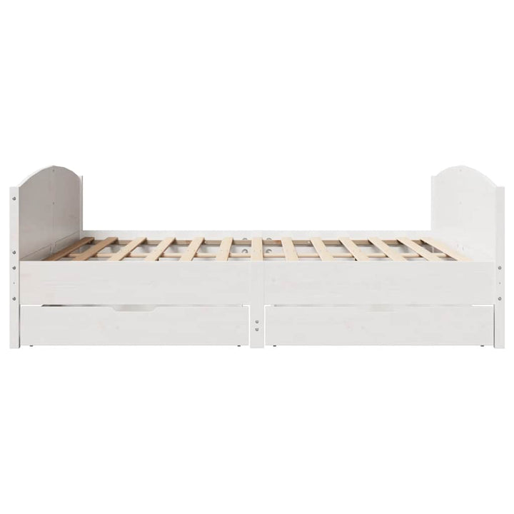 sengeramme uden madras 180x200 cm massivt fyrretræ hvid